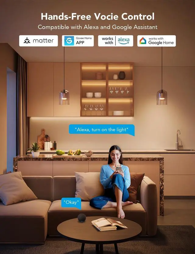 Alt view image 4 of 7 - Smart Light Bulbs, 1200 Lumens Dimmable BR30 Bulbs, RGBWW 2 Pack | RGBWW Color Changing Light Bulb, Flood Light Bulbs Work with Alexa, Google Assistant, WiFi & Bluetooth LED Bulbs, Music Sync