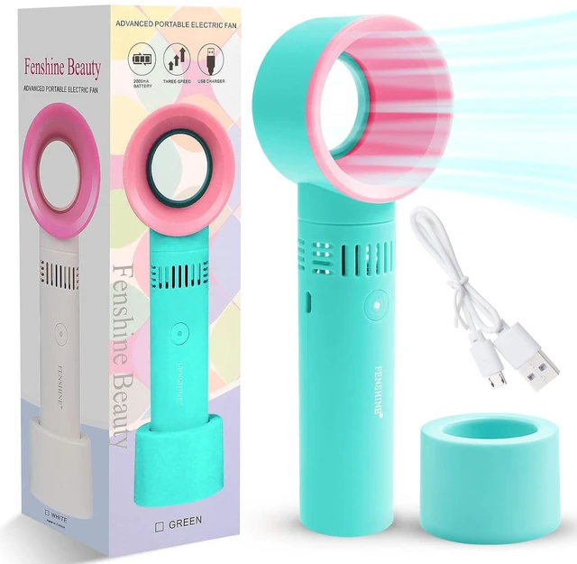 Main image of Portable USB Rechargeable Mini Fan Eyelash Fan Dryer Bladeless Handheld for Eyelash Extension, Air Conditioning Blower for Essential Eyelash Extension Supplies (BlUE 02)