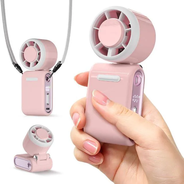 Main image of Small Portable Handheld Turbo Fan, 0.2 lb & 12 Hrs Cooling Personal Fans, Quiet Stepless High Speed Mini Hand Fan, Rechargeable Battery Pocekt Fan for Outdoor, Travel, Camping, Gifts for Women Pink