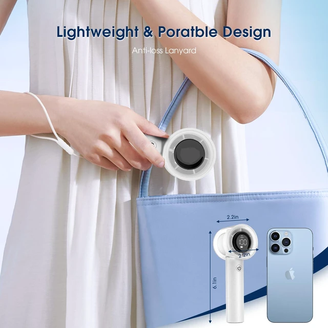 Alt view image 6 of 7 - 15000RPMPortable Handheld Turbo Fan, 1-100 Speed,Ultra High-speed,Personal Hand Held Travel Fans,5000mAh Battery Rechargeable Mini Fans,Digital Display,Small Pocket Fan for Summer Essential Gift