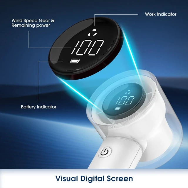 Alt view image 5 of 7 - 15000RPMPortable Handheld Turbo Fan, 1-100 Speed,Ultra High-speed,Personal Hand Held Travel Fans,5000mAh Battery Rechargeable Mini Fans,Digital Display,Small Pocket Fan for Summer Essential Gift