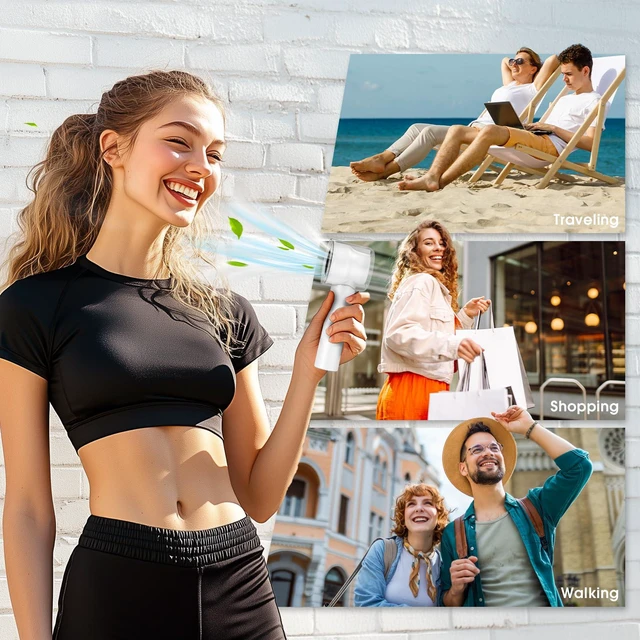 Alt view image 7 of 7 - 15000RPMPortable Handheld Turbo Fan, 1-100 Speed,Ultra High-speed,Personal Hand Held Travel Fans,5000mAh Battery Rechargeable Mini Fans,Digital Display,Small Pocket Fan for Summer Essential Gift