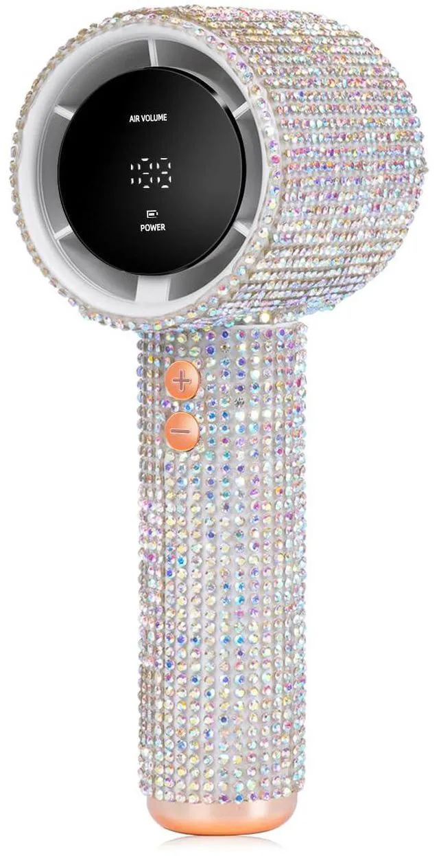 Main image of Full Diamond Portable Handheld Turbo Fan | 1800mAh USB Rechargeable Personal Battery Operated Mini Small Pocket Fan for Travel/Outdoor/Vacation/Beach/Outdoor Activities