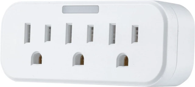 Main image of Outlet Extender, Guide Light, 3 Outlet Multi Plug Wall Power Splitter | 3 Prong Grounded Multiple Plug Wall Adapter, Electrical Expander, UL Safety Listed, White, 14494