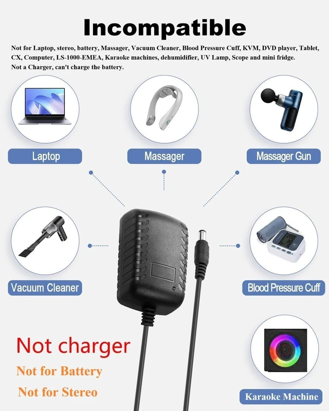 Alt view image 3 of 7 - 12V DC Power Supply 2A Universal AC Adapter, 100-240 50/60Hz | 12 Volts 2Amp Transformer, DC 12V Power Adapter Cord, 5.5mm x 2.5mm Barrel Plug