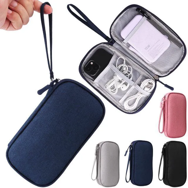 Main image of Travel Cable Organizer, Electronics Accessories Bag for Charger, Phone, Memory Card, Universal Gadget Organizer (Blue)