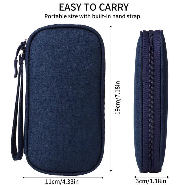 Alt view image 2 of 6 - Travel Cable Organizer, Electronics Accessories Bag for Charger, Phone, Memory Card, Universal Gadget Organizer (Blue)