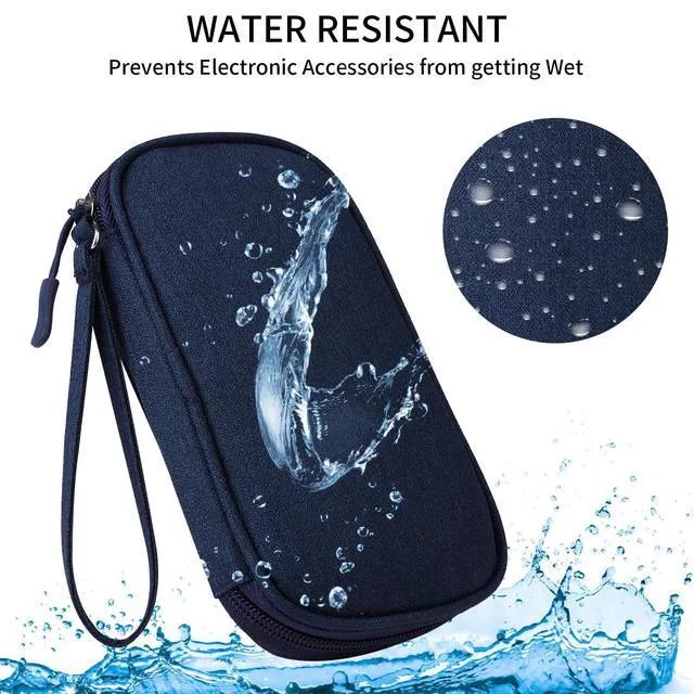 Alt view image 4 of 6 - Travel Cable Organizer, Electronics Accessories Bag for Charger, Phone, Memory Card, Universal Gadget Organizer (Blue)