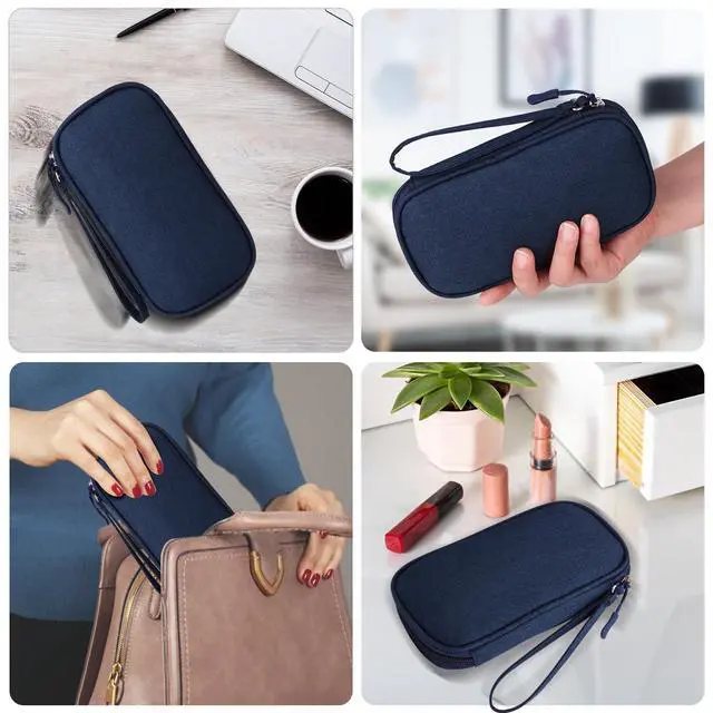 Alt view image 6 of 6 - Travel Cable Organizer, Electronics Accessories Bag for Charger, Phone, Memory Card, Universal Gadget Organizer (Blue)