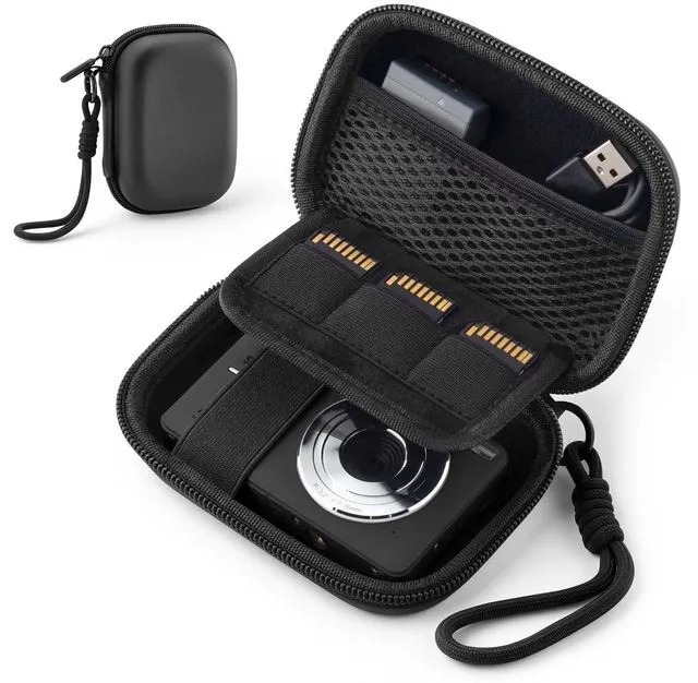 Main image of Camera Case for Digital Camera CAMKORY DC403 FHD 1080P/ KODAK PIXPRO FZ55/ FZ45, Small Travel Compact Camera Holder with Mesh Pocket for Accessories SD Card (Black)