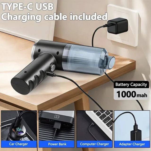 Alt view image 4 of 7 - Handheld Car Vacuum Cleaner, 4-in-1 Handheld Cordless Vacuum with 22000Pa Suction, Lightweight, Rechargeable Portable Lightweight dust Catcher for Home Car Carpet Stairs Pet Hair Deep Cleaning