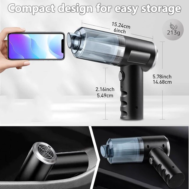 Alt view image 6 of 7 - Handheld Car Vacuum Cleaner, 4-in-1 Handheld Cordless Vacuum with 22000Pa Suction, Lightweight, Rechargeable Portable Lightweight dust Catcher for Home Car Carpet Stairs Pet Hair Deep Cleaning