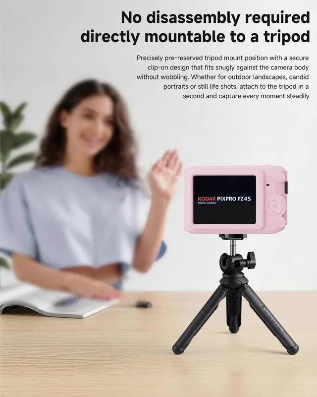 Alt view image 4 of 7 - Case for Kodak PIXPRO FZ45, FZ45 Accessories | Soft Silicone Protective Cover, Comes with 1 Screen Protectors and 1 Wrist Strap- (Pink)