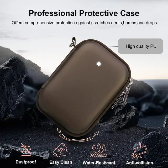 Alt view image 6 of 7 - Case for KODAK PIXPRO C1 Friendly Zoom Digital Camera, Brown | Point and Shoot Vlogging Camera Compact Hard Travel Carrying Bag, Mesh Pocket for Charging Adapter, USB Cable and Batteries