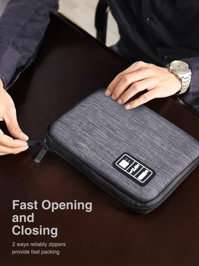 Alt view image 5 of 7 - Cord Organizer Bag, Travel Cable Organizer Bag, Electronic Organizer Travel Case for Chargers and Cords, Tech Bag & Charger Case, Flying Essentials for Electronics Items/USB,etc