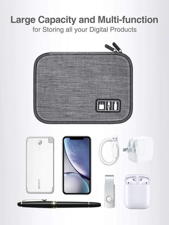 Alt view image 6 of 7 - Cord Organizer Bag, Travel Cable Organizer Bag, Electronic Organizer Travel Case for Chargers and Cords, Tech Bag & Charger Case, Flying Essentials for Electronics Items/USB,etc