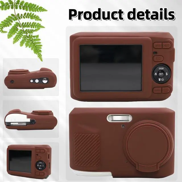 Alt view image 5 of 6 - Case for Kodak PIXPRO FZ45, FZ45 Accessories | Soft Silicone Protective Case with Removable Lens Cover, Includes 2 Screen Protectors and 1 Wrist Strap. (Brown)