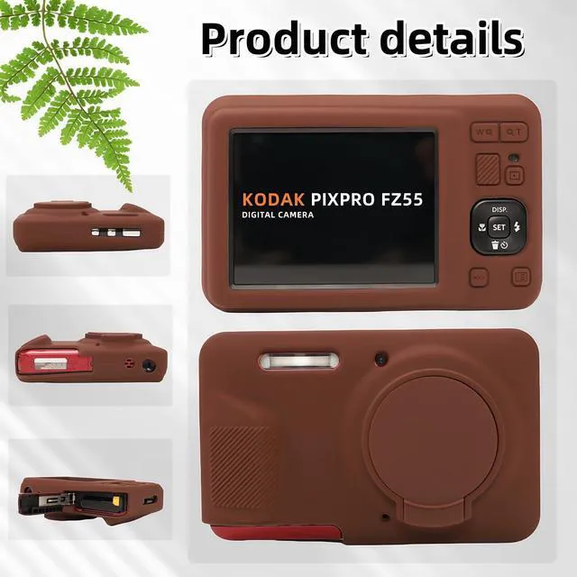 Alt view image 5 of 6 - Case for Kodak PIXPRO FZ55, FZ55 accessories | Soft Silicone Protective Case Removable Lens Cover, Comes with 2 Screen Protectors and 1 Wrist Strap. (Brown)