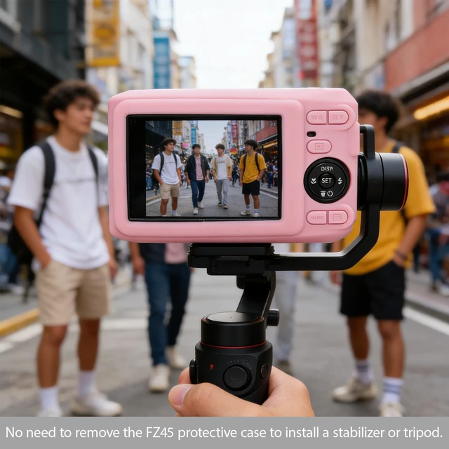 Alt view image 6 of 7 - Case for Kodak PIXPRO FZ45 Camera, Kodak FZ45 Accessories - Pink | Kodak FZ45 Cover, Soft Silicone Protective Case, Anti-Scratch Shell with Removable Lens Cover, 2 Screen Protectors