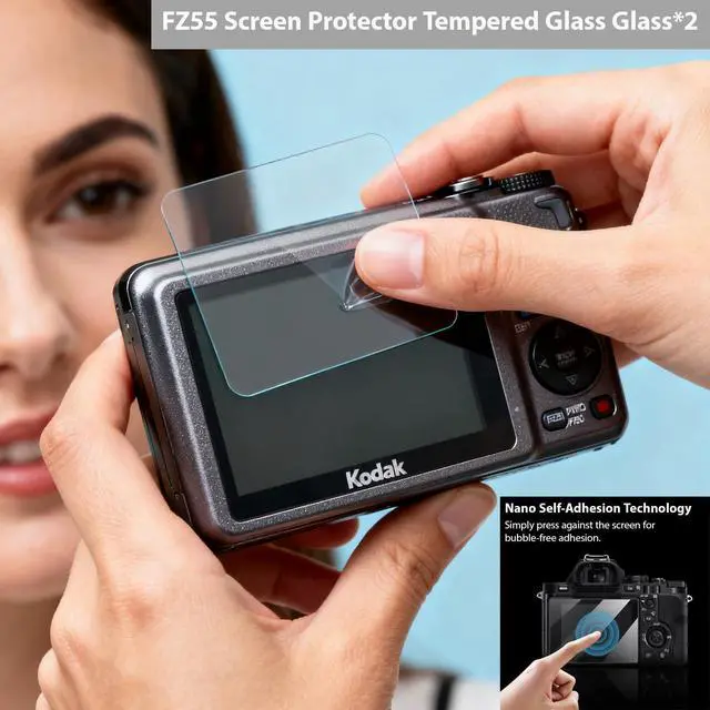 Alt view image 6 of 7 - Case for Kodak PIXPRO FZ55 Camera, Kodak FZ55 Accessories - Red | Kodak FZ55 Cover, Soft Silicone Protective Case, Anti-Scratch Shell with Removable Lens Cover, 2 Screen Protectors