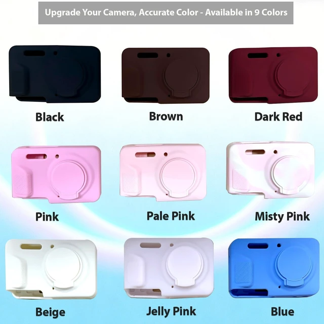 Alt view image 7 of 7 - Case for Kodak PIXPRO FZ55 Camera, Kodak FZ55 Accessories - Red | Kodak FZ55 Cover, Soft Silicone Protective Case, Anti-Scratch Shell with Removable Lens Cover, 2 Screen Protectors