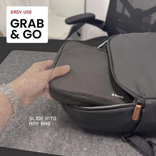 Alt view image 4 of 7 - Cable Organizer Bag for Travel with Removable Dividers Electronics Organizer Case for Chargers, Cables, Power Banks & Accessories, Large Capacity Tech Pouch for Work, Desk & Travel