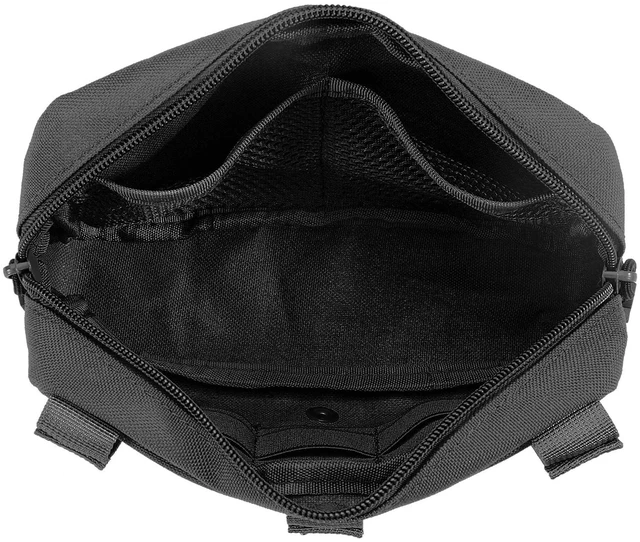 Alt view image 3 of 7 - Tactical Molle Admin Pouch Utility Laser Cut EDC Tool Pouch Bag Horizontal Modular Pouches Include US Flag Patch and Keychain (Black)