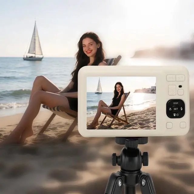 Alt view image 3 of 6 - Case for Kodak PIXPRO FZ55, FZ55 accessories | Soft Silicone Protective Case Removable Lens Cover, Comes with 2 Screen Protectors and 1 Wrist Strap. (Misty White)