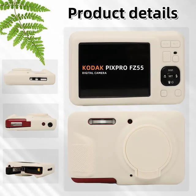 Alt view image 5 of 6 - Case for Kodak PIXPRO FZ55, FZ55 accessories | Soft Silicone Protective Case Removable Lens Cover, Comes with 2 Screen Protectors and 1 Wrist Strap. (Misty White)