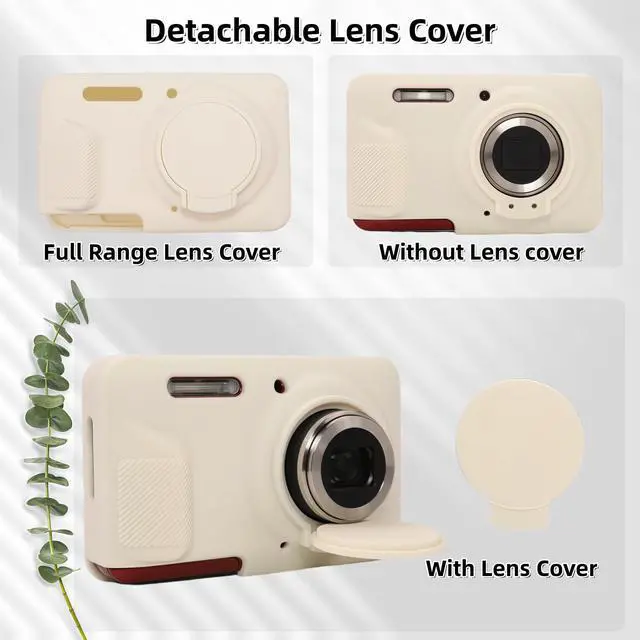Alt view image 4 of 6 - Case for Kodak PIXPRO FZ55, FZ55 accessories | Soft Silicone Protective Case Removable Lens Cover, Comes with 2 Screen Protectors and 1 Wrist Strap. (Misty White)