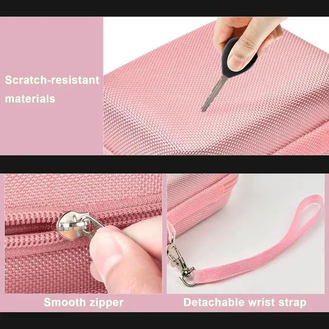 Alt view image 4 of 7 - Digital Camera Case for CAMKORY, Camera Pouch for KODAK Pixpro -Pink | for Lecran/for VAHOIALD Point and Shoot Camera, Hard Carrying Case with Mesh Pocket, Compact for Vlogging, Travel and Storage