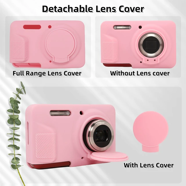 Alt view image 4 of 6 - Case for Kodak PIXPRO FZ55, FZ55 accessories | Soft Silicone Protective Case Removable Lens Cover, Comes with 2 Screen Protectors and 1 Wrist Strap. (Pink)
