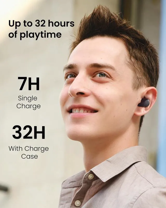 Alt view image 5 of 7 - A1 Wireless Earbuds Bluetooth 5.3 Light Weight in Ear Headphones | IPX5 Waterproof,2 Mics for AI Calls,Immersive Premium Sound Bass Headset with Charging Case,32 EQ via App Black