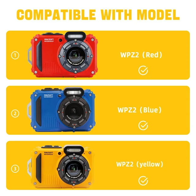 Alt view image 3 of 7 - Carrying Case for KODAK PIXPRO WPZ2 Rugged Waterproof Digital Camera Bag | Underwater 1080P Full HD Photography Camera Case with Mesh Pocket for USB Cable, Battery & Adapter, Blackyellow(Case Only)