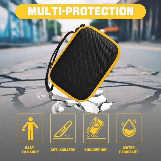 Alt view image 6 of 7 - Carrying Case for KODAK PIXPRO WPZ2 Rugged Waterproof Digital Camera Bag | Underwater 1080P Full HD Photography Camera Case with Mesh Pocket for USB Cable, Battery & Adapter, Blackyellow(Case Only)