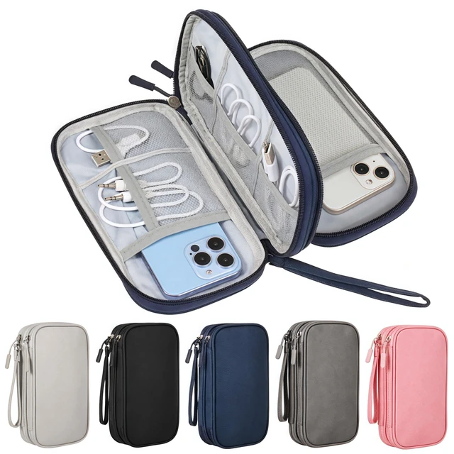 Alt view image 2 of 5 - Electronic Organizer Travel Cable Accessories BagPouch Portable Waterproof Storage Bag Electronic Organizer Case for Cable, Mouse,USB Cable,Power Bank,Cord, Charger, Phone, Earphone (Dark Blue)