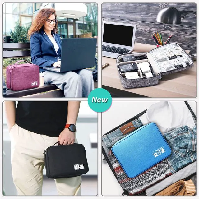 Alt view image 6 of 7 - Electronics Organizer Travel Cable Organizer Bag Waterproof Portable Digital Storage Bag Electronic Accessories Case Cable Charger Organizer Case