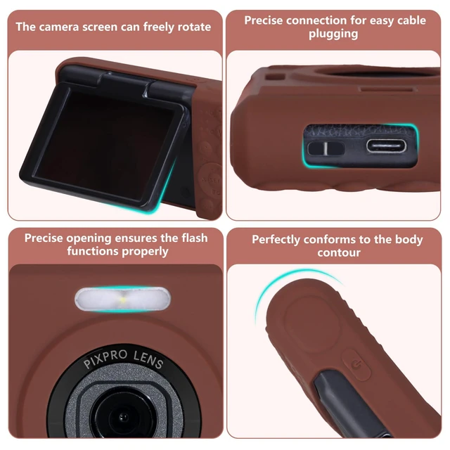 Alt view image 4 of 7 - Silicone Cover Case for Kodak PIXPRO C1 Digital Camera, Pink | Scratch-proof & Dustproof Silicone Cover Case for Kodak PIXPRO C1 Digital Camera, Soft Cover Case for Travel