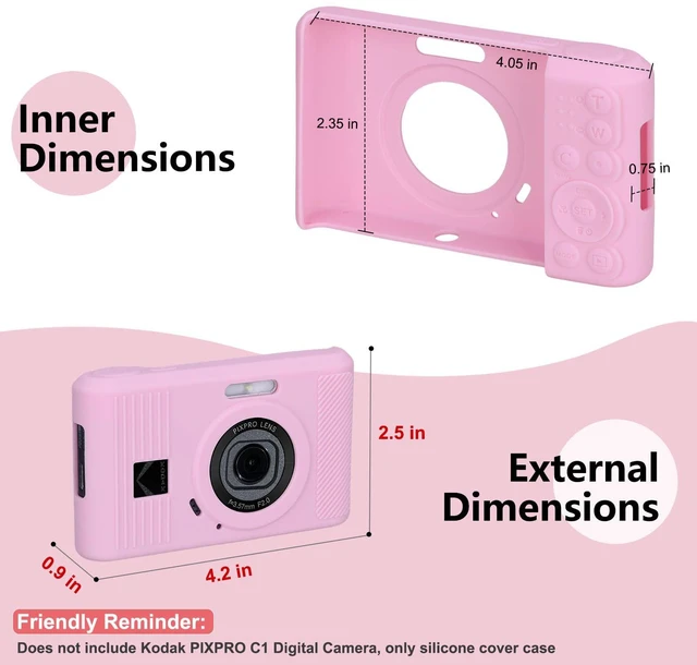 Alt view image 2 of 7 - Silicone Cover Case for Kodak PIXPRO C1 Digital Camera, Pink | Scratch-proof & Dustproof Silicone Cover Case for Kodak PIXPRO C1 Digital Camera, Soft Cover Case for Travel