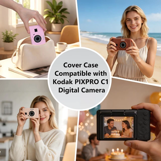 Alt view image 7 of 7 - Silicone Cover Case for Kodak PIXPRO C1 Digital Camera, Pink | Scratch-proof & Dustproof Silicone Cover Case for Kodak PIXPRO C1 Digital Camera, Soft Cover Case for Travel