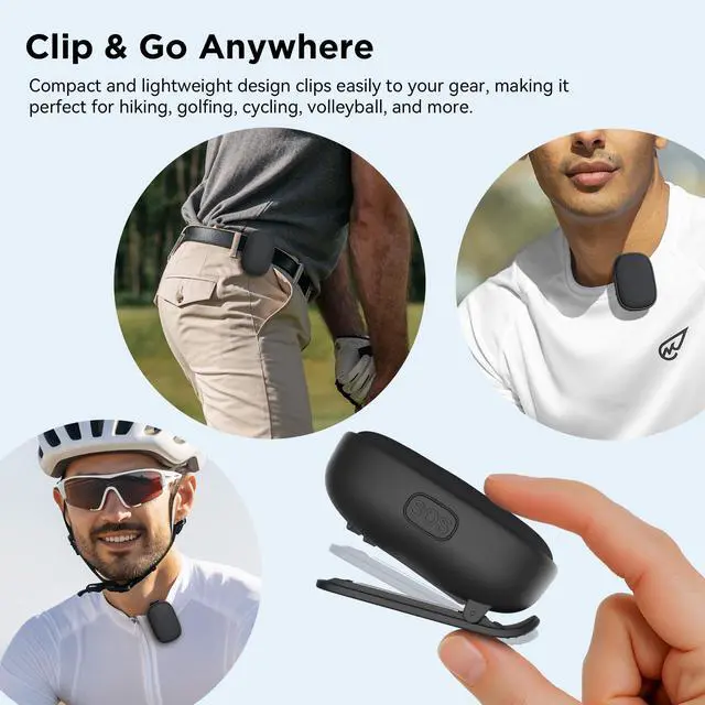 Alt view image 6 of 7 - Clip-On Mini Bluetooth Speaker | 6W Power Magnetic Body Built-in Mic Stereo Pairing IPX5 Waterproof 6H Playtime Outdoor Camping Running Travel Work