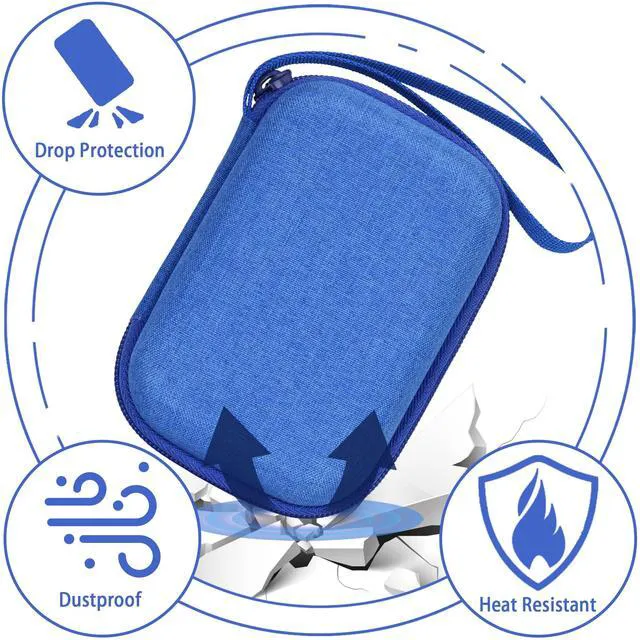 Alt view image 3 of 7 - Hard Case for Kodak PIXPRO WPZ2 Rugged Digital Camera, Blue | EVA case for Kodak Waterproof Video Camera, Water-resistant, Dust-resistant design, Elastic retention strap, Case only