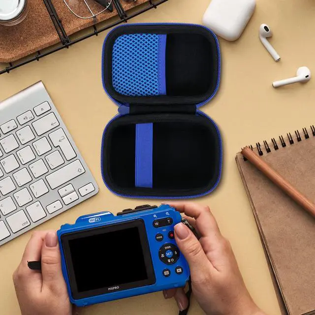 Alt view image 7 of 7 - Hard Case for Kodak PIXPRO WPZ2 Rugged Digital Camera, Blue | EVA case for Kodak Waterproof Video Camera, Water-resistant, Dust-resistant design, Elastic retention strap, Case only