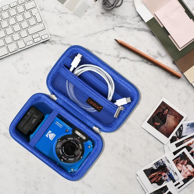 Alt view image 7 of 7 - Carrying Case for Kodak PIXPRO WPZ2 Rugged Waterproof Digital Camera | WPZ2 Underwater Photography Camera Bag, Mesh Pocket fits USB Cable, Battery, Adapter, Blue (Case Only)