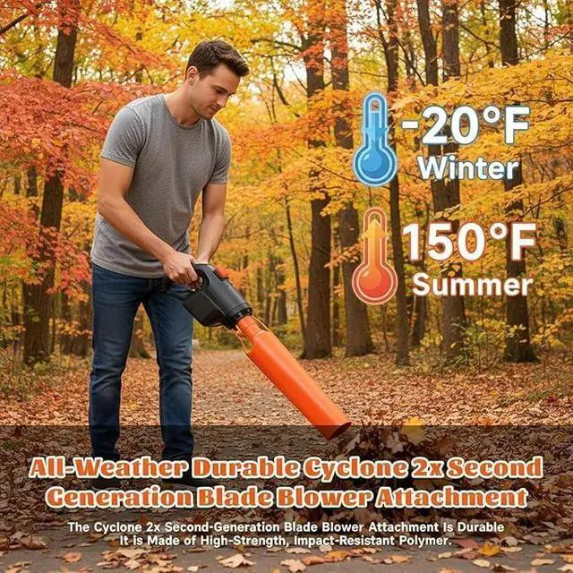 Alt view image 3 of 7 - Powerful Leaf Blower Air Booster - Turbo Nozzle Extension for 2-4 Inch Blowers | Yard, Lawn & Driveway Cleanup | All-Weather Durability | Easy Installation (Orange) (Orange+Black)