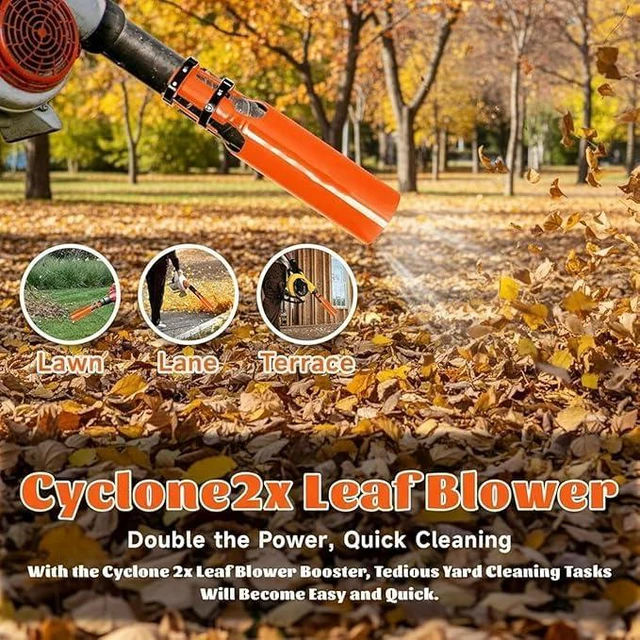 Alt view image 5 of 7 - Powerful Leaf Blower Air Booster - Turbo Nozzle Extension for 2-4 Inch Blowers | Yard, Lawn & Driveway Cleanup | All-Weather Durability | Easy Installation (Orange) (Orange+Black)