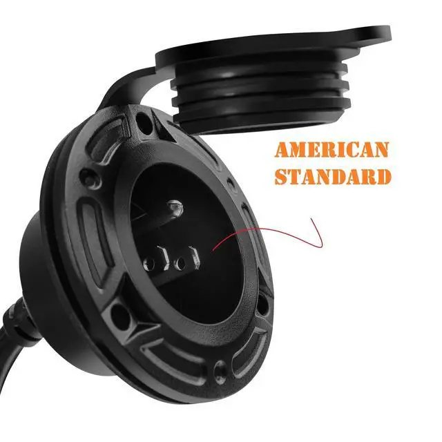Alt view image 3 of 7 - RV Shore Power Inlet Charger Plug 15 Amp AC Port Plug 125 Volt Power Inlet Socket and Waterproof RV Electrical Outlet Receptacle Box Integrated Outdoor Extension Cord for Trailer Plug.