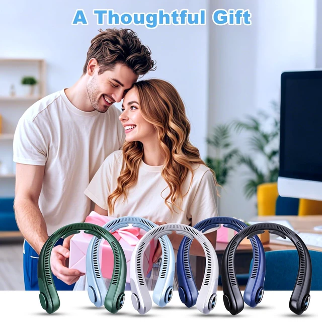 Alt view image 7 of 7 - Portable Neck Fan that Blow Cold Air, LED Display, Rechargeable Hands-Free Wearable Cooling Personal Fan, 5 Speed, Neck Support, Bladeless Neck Air Conditioner, Gifts for Women/Men, Hot Flashes