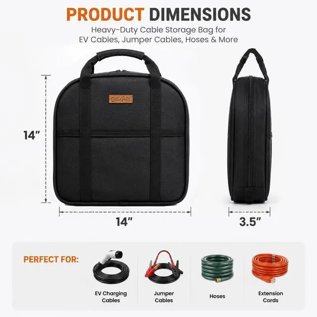 Alt view image 2 of 6 - Heavy-Duty Cable Storage Bag Waterproof Cable Organizer for Jumper Cable