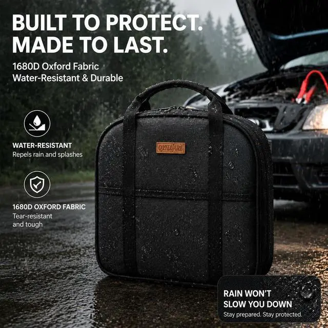 Alt view image 3 of 6 - Heavy-Duty Cable Storage Bag Waterproof Cable Organizer for Jumper Cable